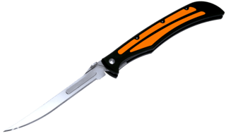 Havalon 5" Baracuta Edge Replaceable Blade Folding Knife features a filet style blade
